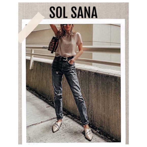 Sol Sana Mules Sandals Zip Flat Nude Mules size 36 - Picture 9 of 13